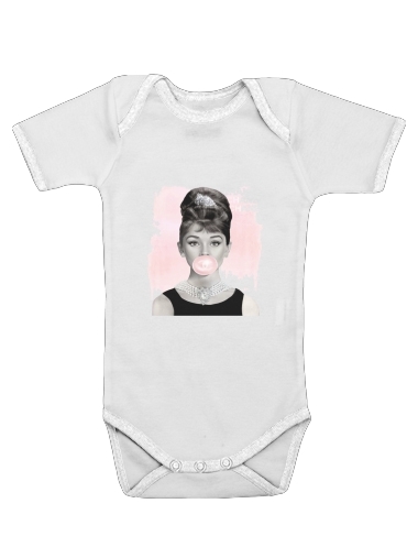  Audrey Hepburn bubblegum voor Baby short sleeve onesies