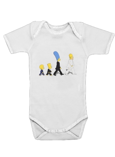  Beatles meet the simpson voor Baby short sleeve onesies