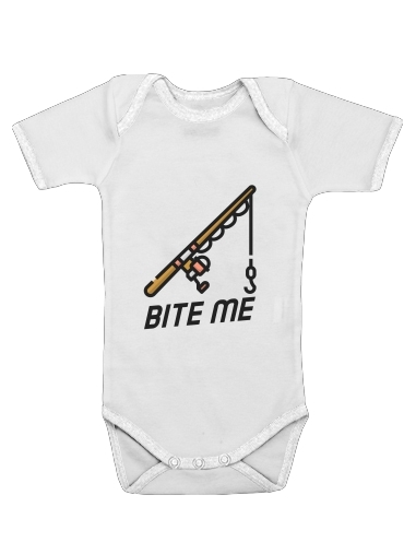  Bite Me Fisher Man voor Baby short sleeve onesies