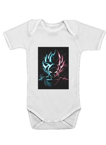  Black Goku Face Art Blue and pink hair voor Baby short sleeve onesies