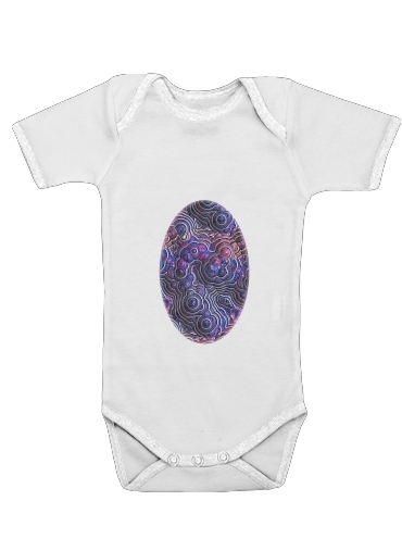  Blue pink bubble cells pattern voor Baby short sleeve onesies