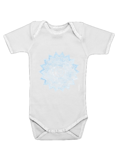  Bohemian Flower Mandala in Blue voor Baby short sleeve onesies