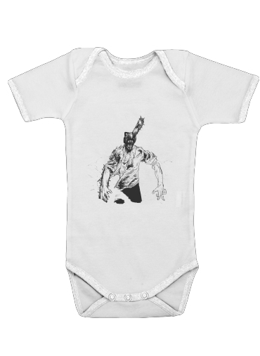  chainsaw man black and white voor Baby short sleeve onesies