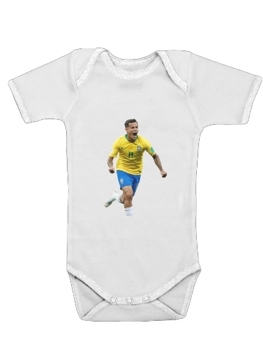  coutinho Football Player Pop Art voor Baby short sleeve onesies