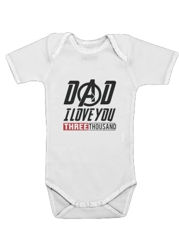  Dad i love you three thousand Avengers Endgame voor Baby short sleeve onesies