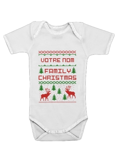  Esprit de Noel avec nom personnalisable voor Baby short sleeve onesies