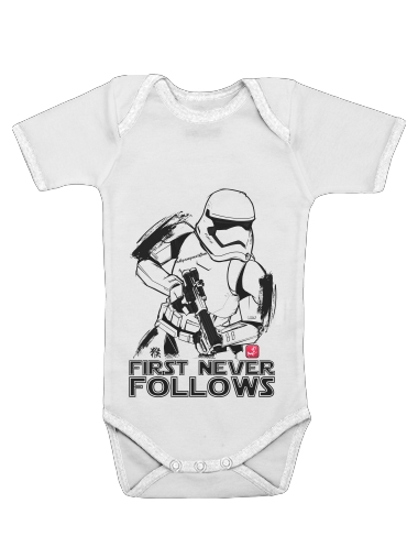  First Never Follows voor Baby short sleeve onesies