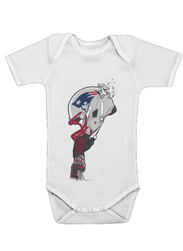  Football Helmets New England voor Baby short sleeve onesies