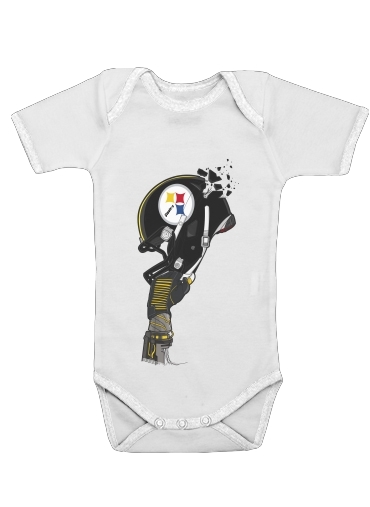  Football Helmets Pittsburgh voor Baby short sleeve onesies