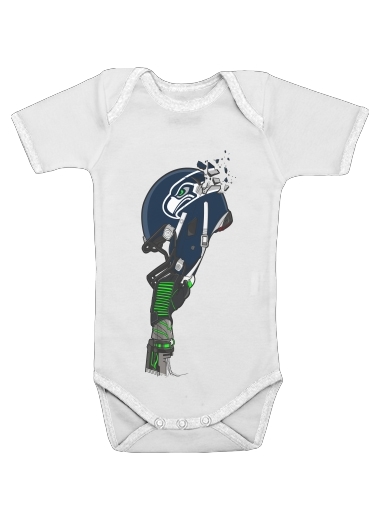  Football Helmets Seattle  voor Baby short sleeve onesies