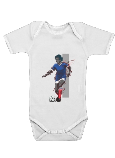  Football Legends: Michel Platini - France voor Baby short sleeve onesies