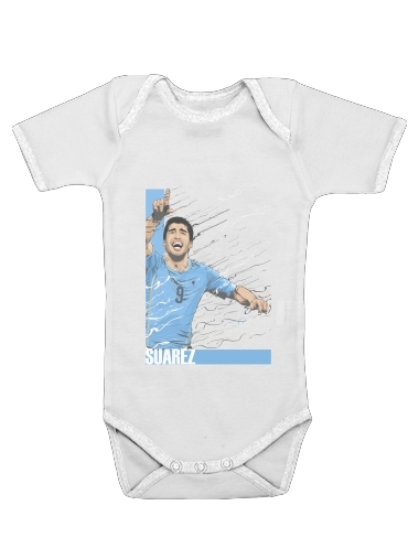  Football Stars: Luis Suarez - Uruguay voor Baby short sleeve onesies