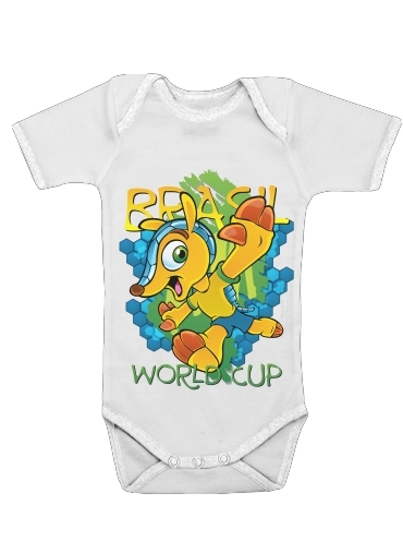  Fuleco Brasil 2014 World Cup 01 voor Baby short sleeve onesies