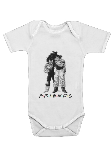  Goku X Vegeta as Friends voor Baby short sleeve onesies