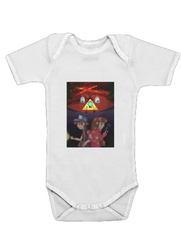  Gravity Falls Monster bill cipher Wheel voor Baby short sleeve onesies