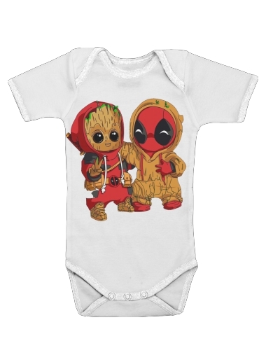  Groot x Deadpool voor Baby short sleeve onesies