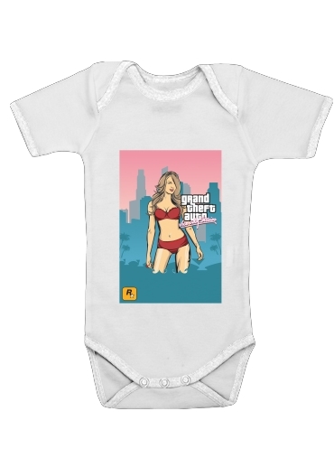  GTA collection: Bikini Girl Miami Beach voor Baby short sleeve onesies