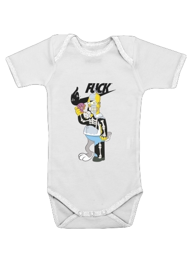  Home Simpson Parodie X Bender Bugs Bunny Zobmie donuts voor Baby short sleeve onesies