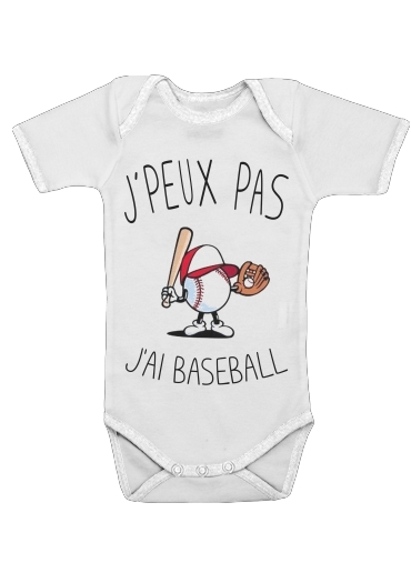  Je peux pas j'ai Baseball voor Baby short sleeve onesies