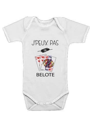  je peux pas j'ai belote voor Baby short sleeve onesies