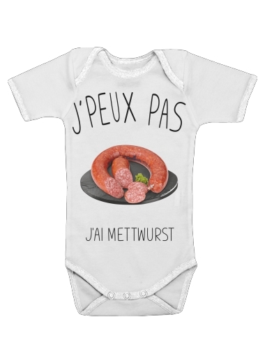  Je peux pas jai mettwurst voor Baby short sleeve onesies