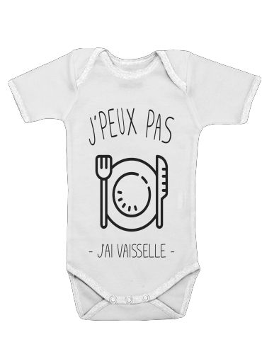  Je peux pas jai vaisselle voor Baby short sleeve onesies