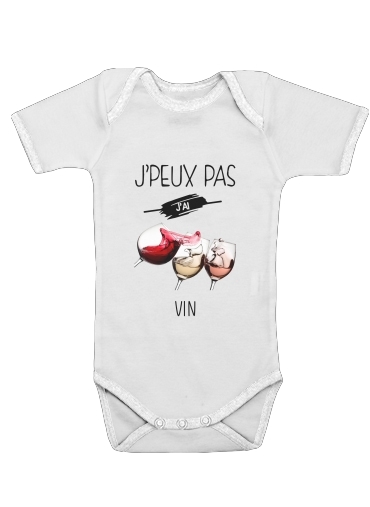  Je peux pas jai vin voor Baby short sleeve onesies