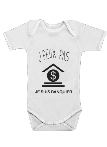  Je peux pas je suis banquier voor Baby short sleeve onesies