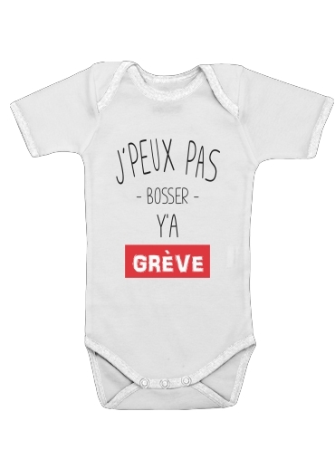  Je peux pas ya greve voor Baby short sleeve onesies