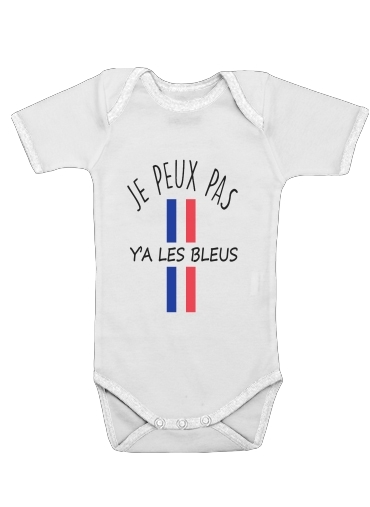  Je peux pas ya les bleus voor Baby short sleeve onesies