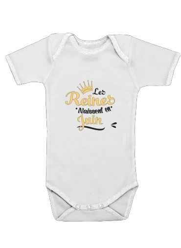  Les reines naissent en Juin Cadeau Anniversaire voor Baby short sleeve onesies