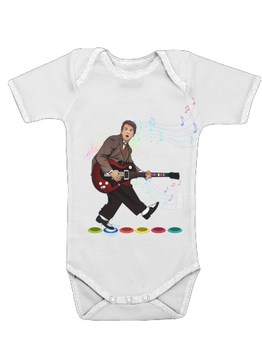  Marty McFly plays Guitar Hero voor Baby short sleeve onesies