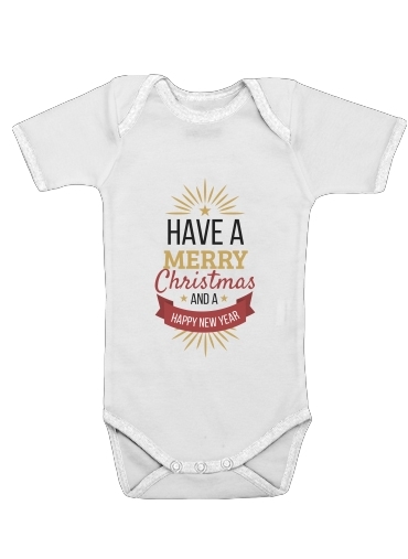  Merry Christmas and happy new year voor Baby short sleeve onesies