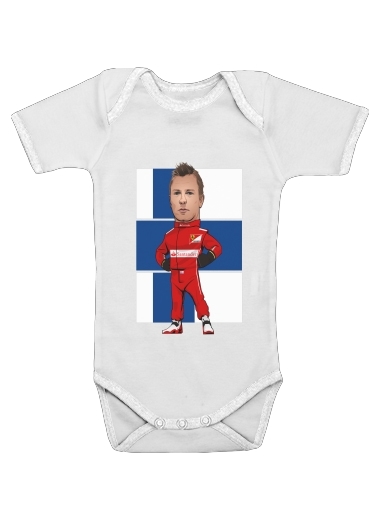  MiniRacers: Kimi Raikkonen - Ferrari Team F1 voor Baby short sleeve onesies