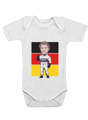  MiniRacers: Nico Rosberg - Mercedes Formula One Team voor Baby short sleeve onesies