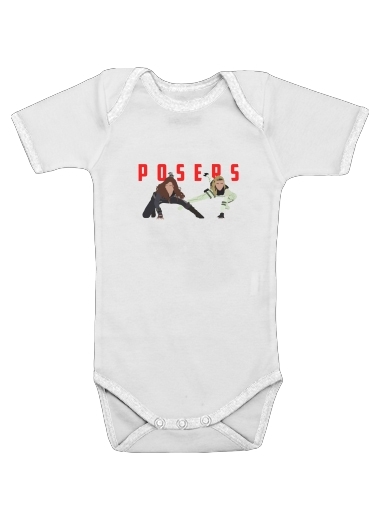  natasha and yelena posers voor Baby short sleeve onesies