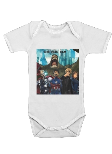  One Piece Mashup Avengers voor Baby short sleeve onesies