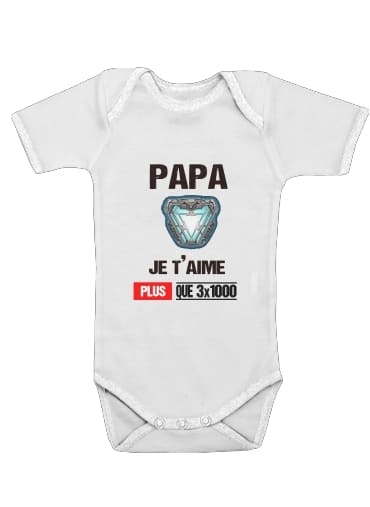  Papa je taime plus que 3x1000 voor Baby short sleeve onesies