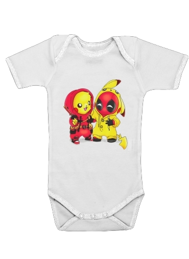  Pikachu x Deadpool voor Baby short sleeve onesies