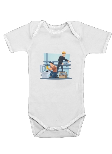  Plumbers with work tools voor Baby short sleeve onesies