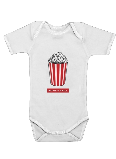  Popcorn movie and chill voor Baby short sleeve onesies