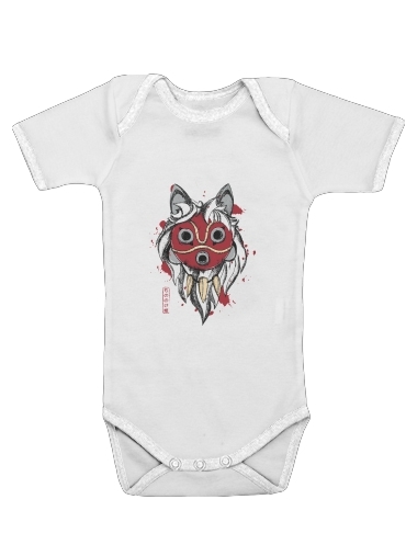   Princess Mononoke Mask voor Baby short sleeve onesies