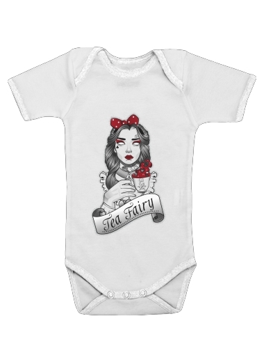  Scary zombie Alice drinking tea voor Baby short sleeve onesies