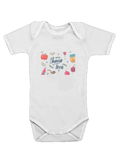  Shana tova Doodle voor Baby short sleeve onesies