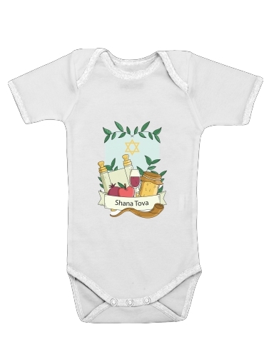  Shana tova greeting card voor Baby short sleeve onesies