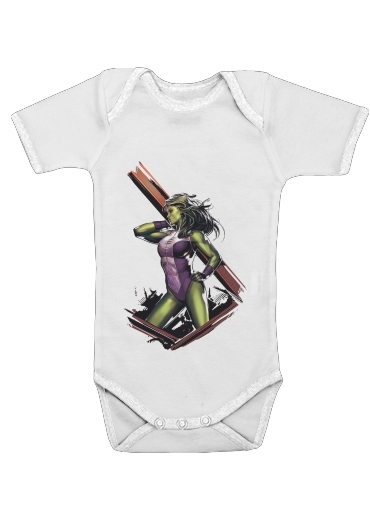  She HULK voor Baby short sleeve onesies