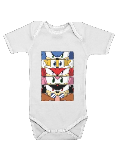  Sonic eyes voor Baby short sleeve onesies