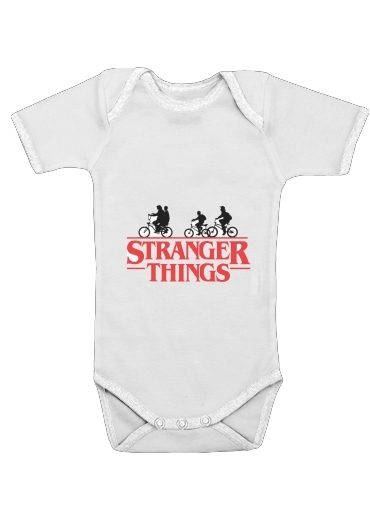  Stranger Things by bike voor Baby short sleeve onesies