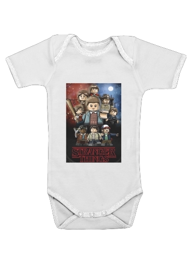  Stranger Things Lego Art voor Baby short sleeve onesies