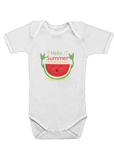  Summer pattern with watermelon voor Baby short sleeve onesies